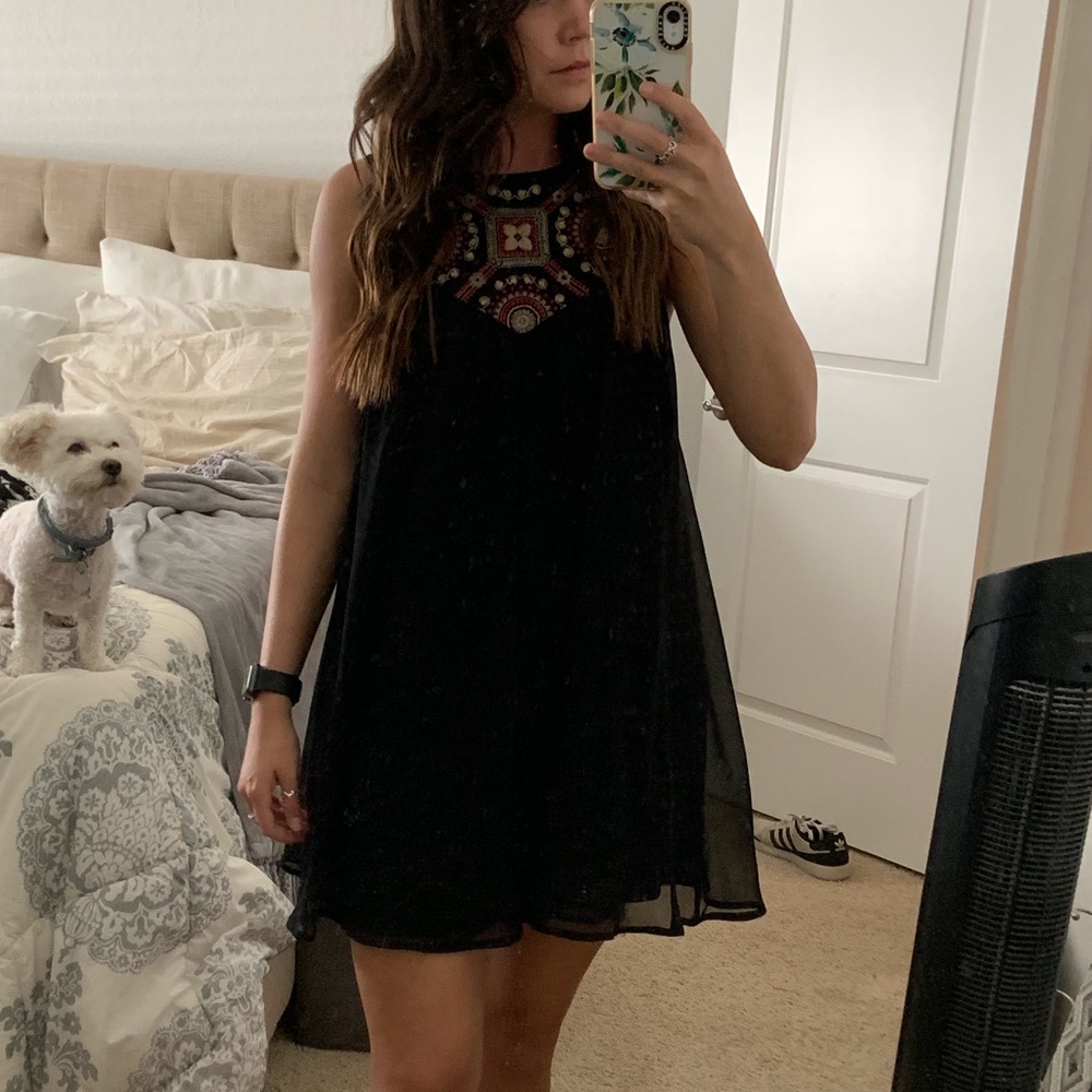 Black Embroidered Dress